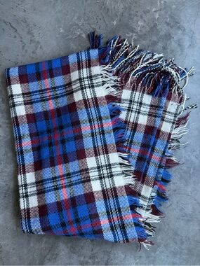MADEWELL Softplaid Scarf Cobalt Blue Plaid